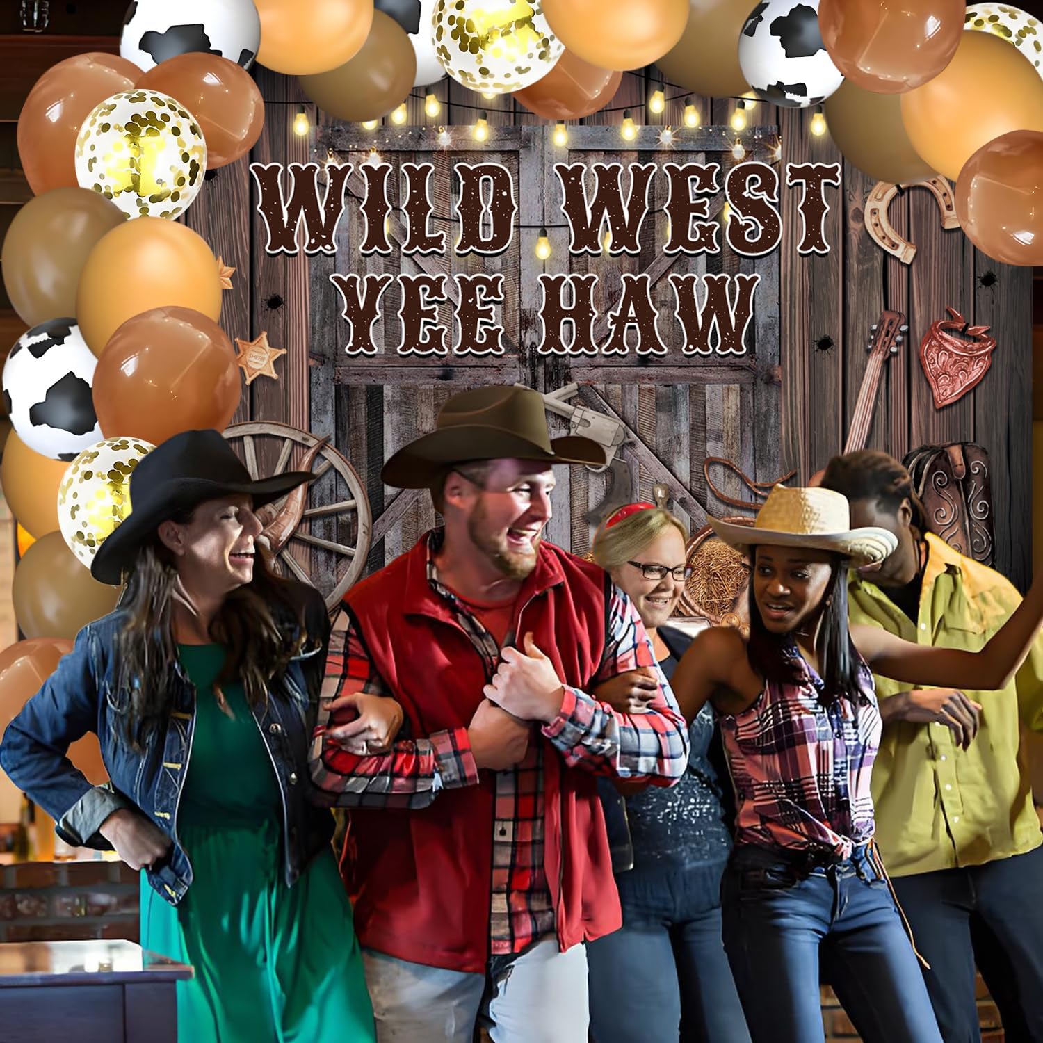 Thumbnail 4 de Western Party Decorations Wild West Yee Haw Banner 5.9x3.6ft 🎉