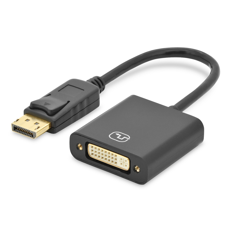 Detalle de Digitus cable adaptador DisplayPort a DVI-I 24+5, 15 cm, 1080p y bloqueo