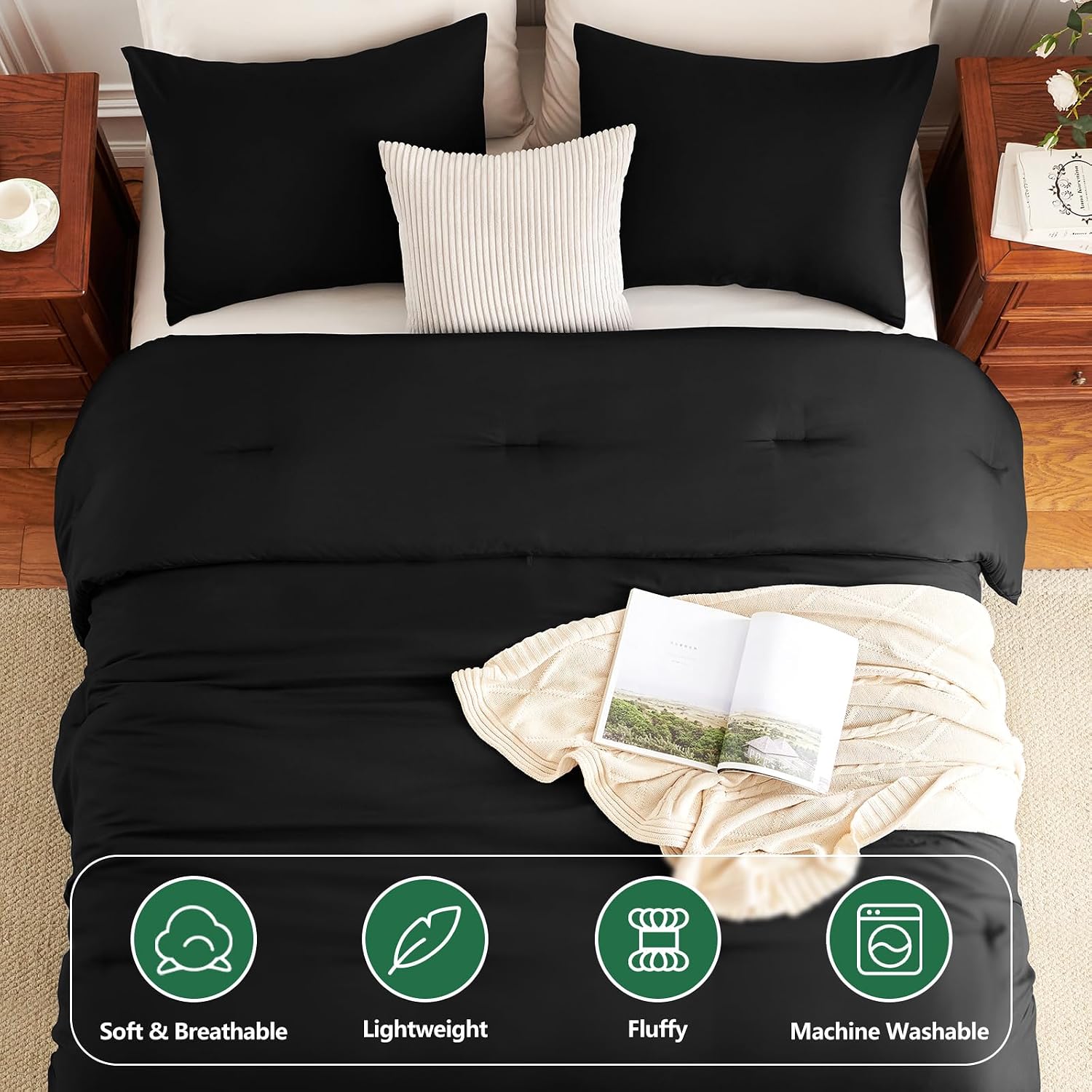 Detalle 2 de HIMEET Queen Comforter Set 90 x 90 Inches