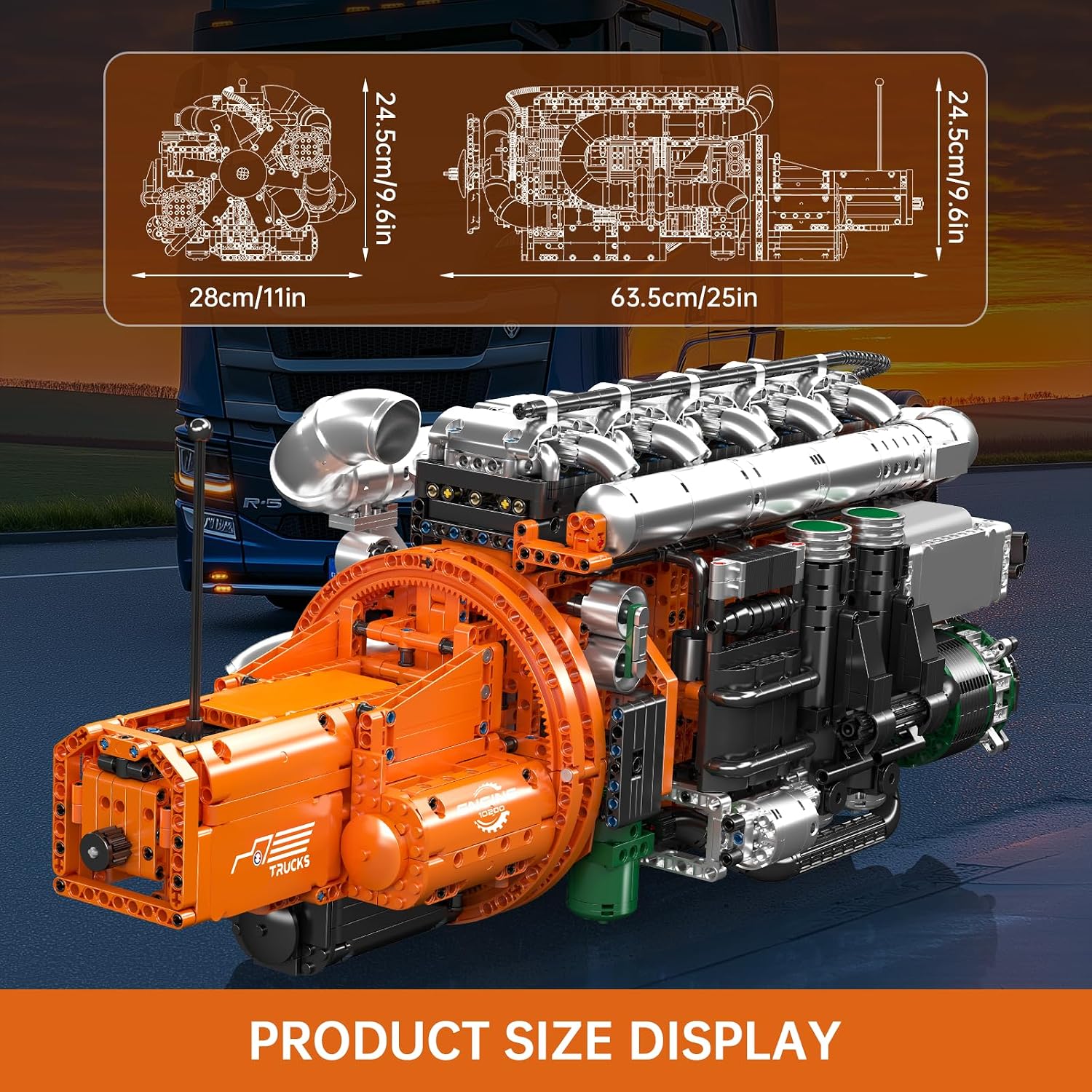 Thumbnail 1 de Mould King 10200 V8 Motor Technik-Modellbausatz mit Getriebesimulation (3.472 Teile)
