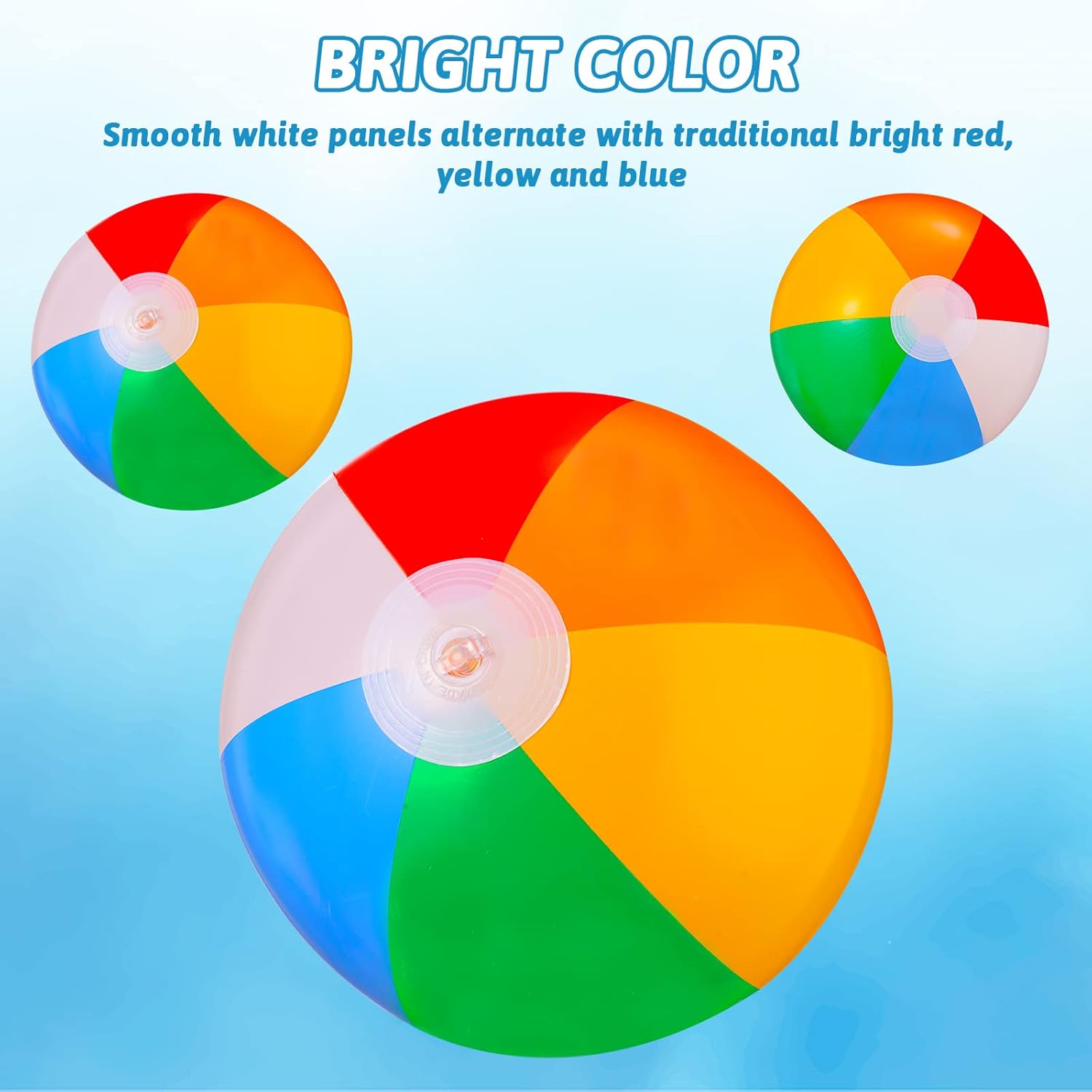 Thumbnail 5 de SCIONE SCIONE Beach Balls Bulk 24 Pack (9-inch Inflatable) for Pool Games & Summer Party Favors