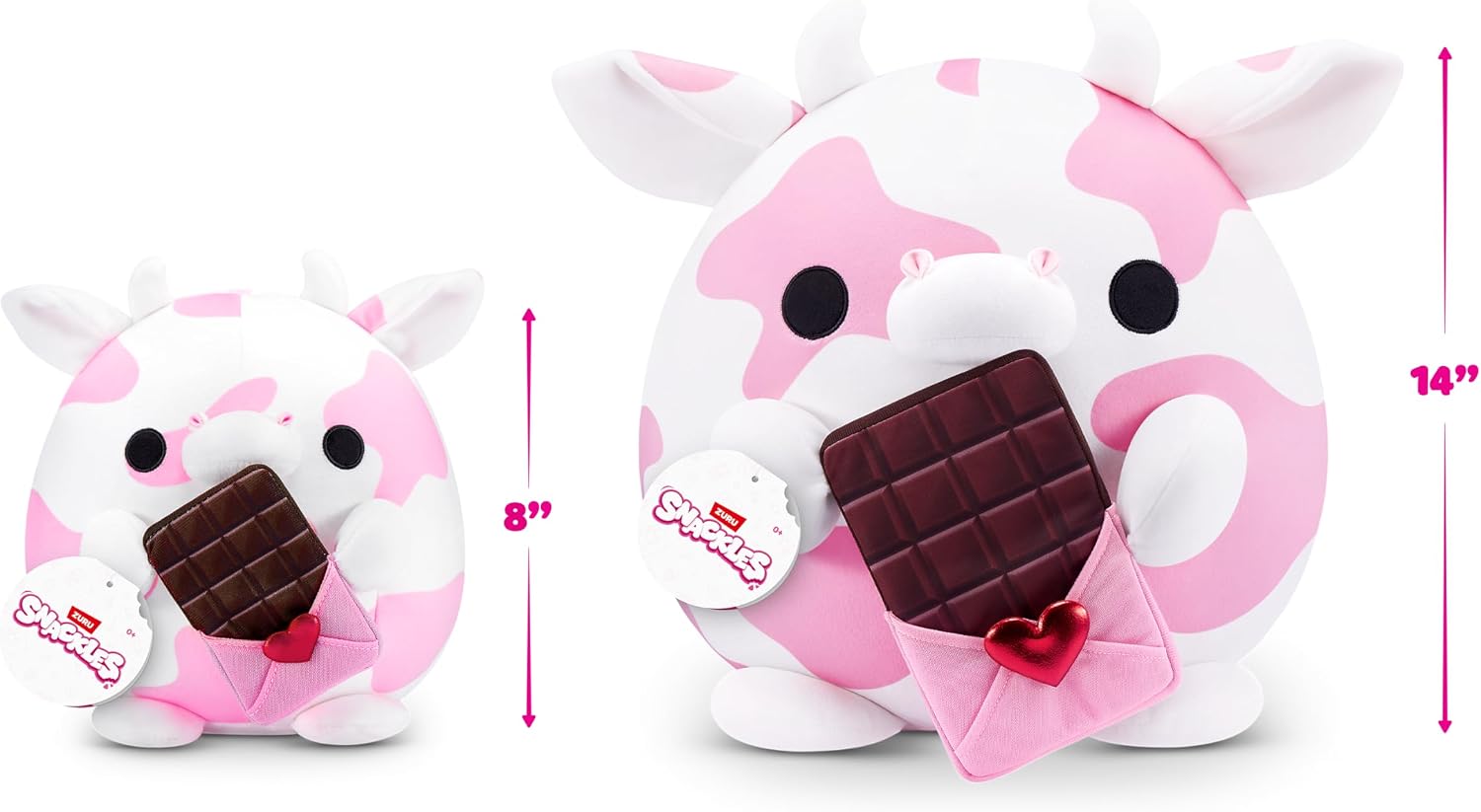 Detalle de Snackles Valentinstags-Edition von ZURU – flauschig-weiches Plüschspielzeug (35 cm)