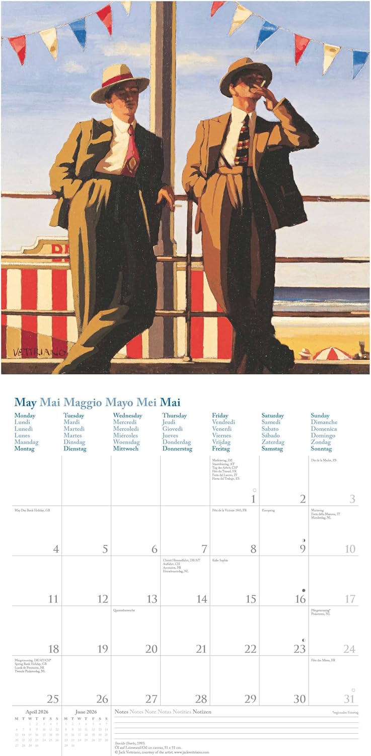 Thumbnail 6 de teNeues Jack Vettriano 2026 Kunst-Wandkalender (30x30 cm, 30x60 cm geöffnet) mit 12 Meisterwerken