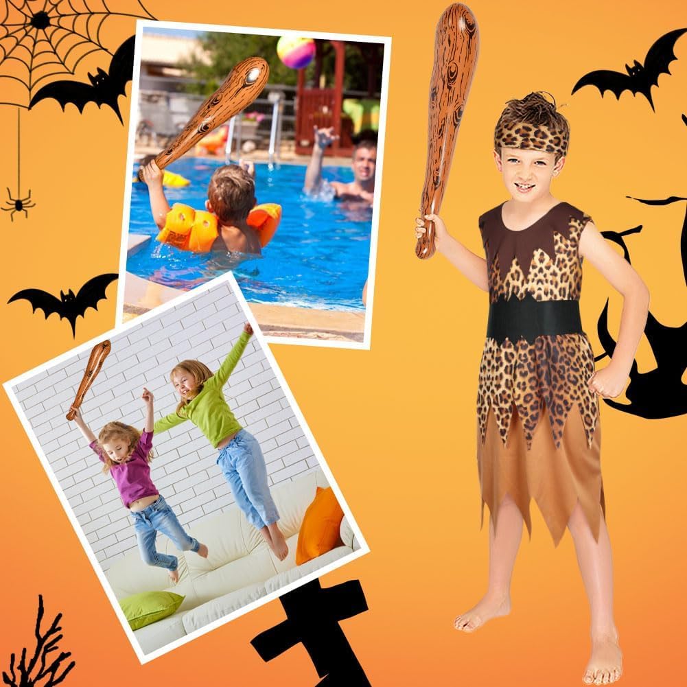 Detalle de AYBUY Costume da Cavernicolo per Bambini – Tunica leopardata con cintura e accessori