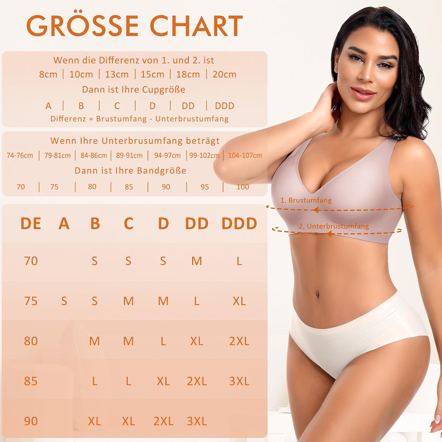 Detalle 2 de Nahtloser BH mit Tief-V 3D Push Up