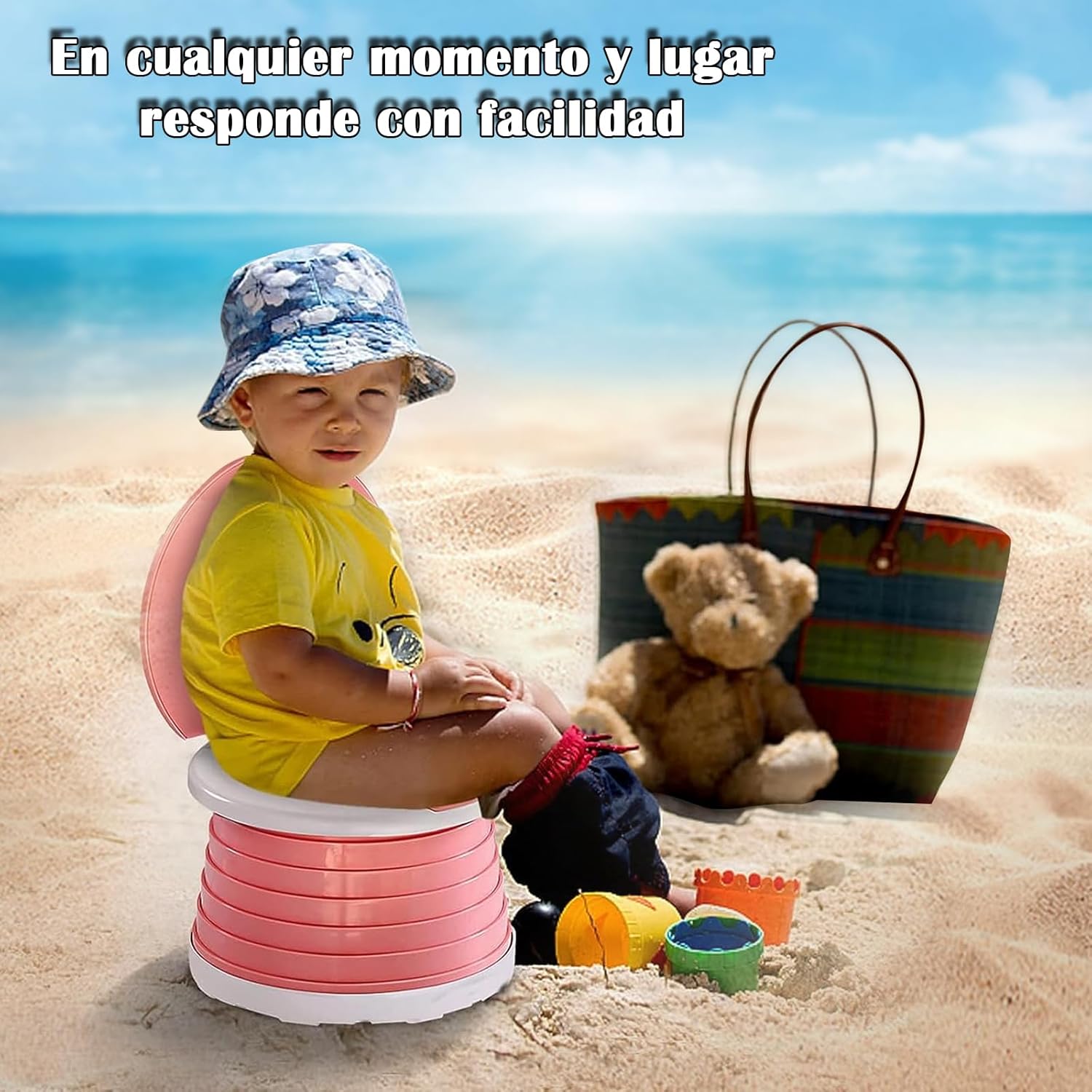 Thumbnail 1 de Travel Potty Portable Potty Folding Potty for Toddlers (Pink) – Compact Travel Seat for Car, Indoor and Outdoor Use