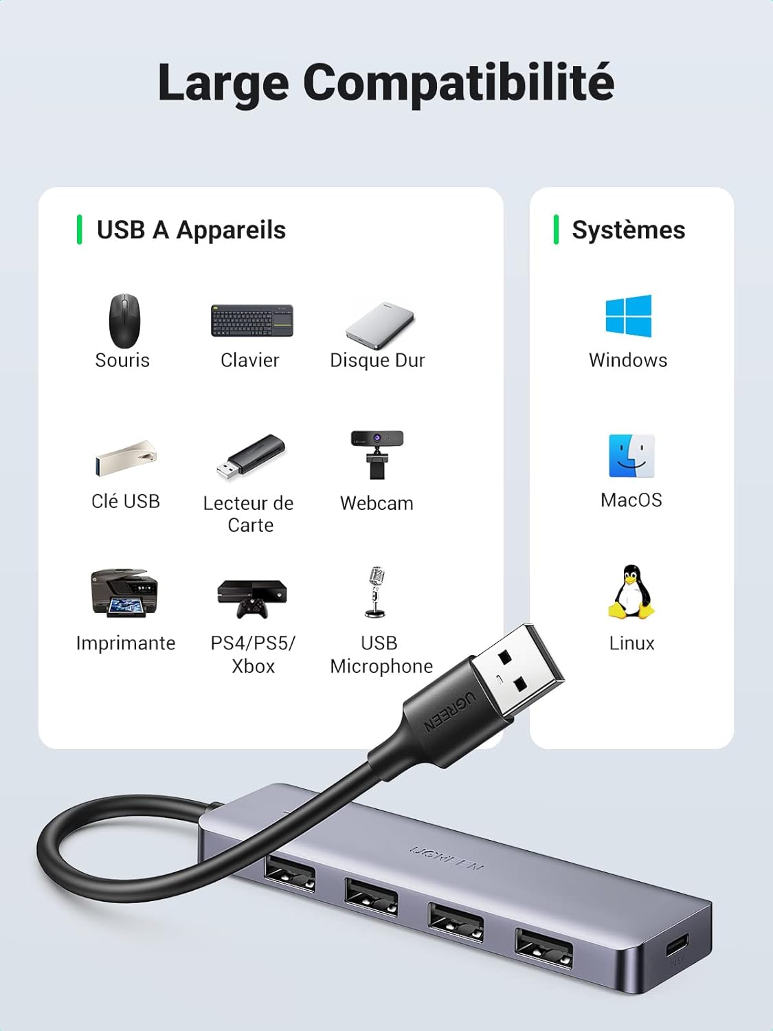 Thumbnail 3 de UGREEN Hub USB 3.0 4 ports