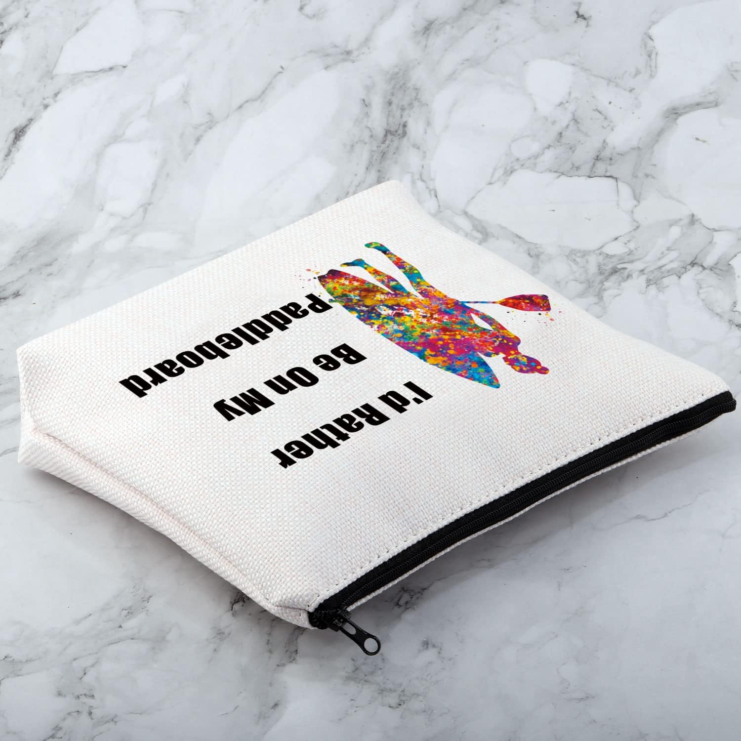 Thumbnail 4 de Funny Paddle Board Cosmetic Bag – I'd Rather Be On My Paddleboard Makeup Zipper Bag