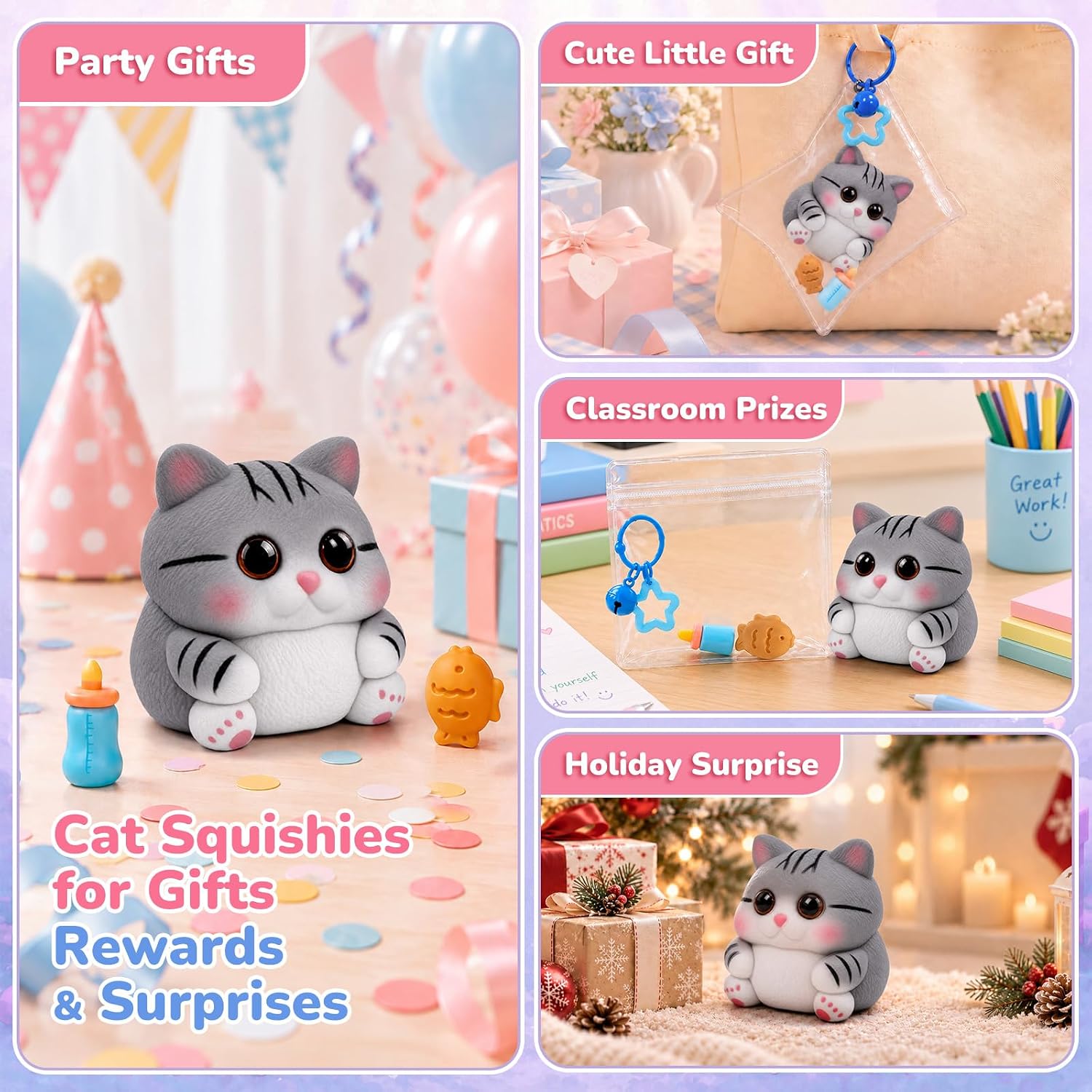 Detalle 1 de Reenovan TS001 Cat Squishy Toy, Soft TPR Sensory Fidget