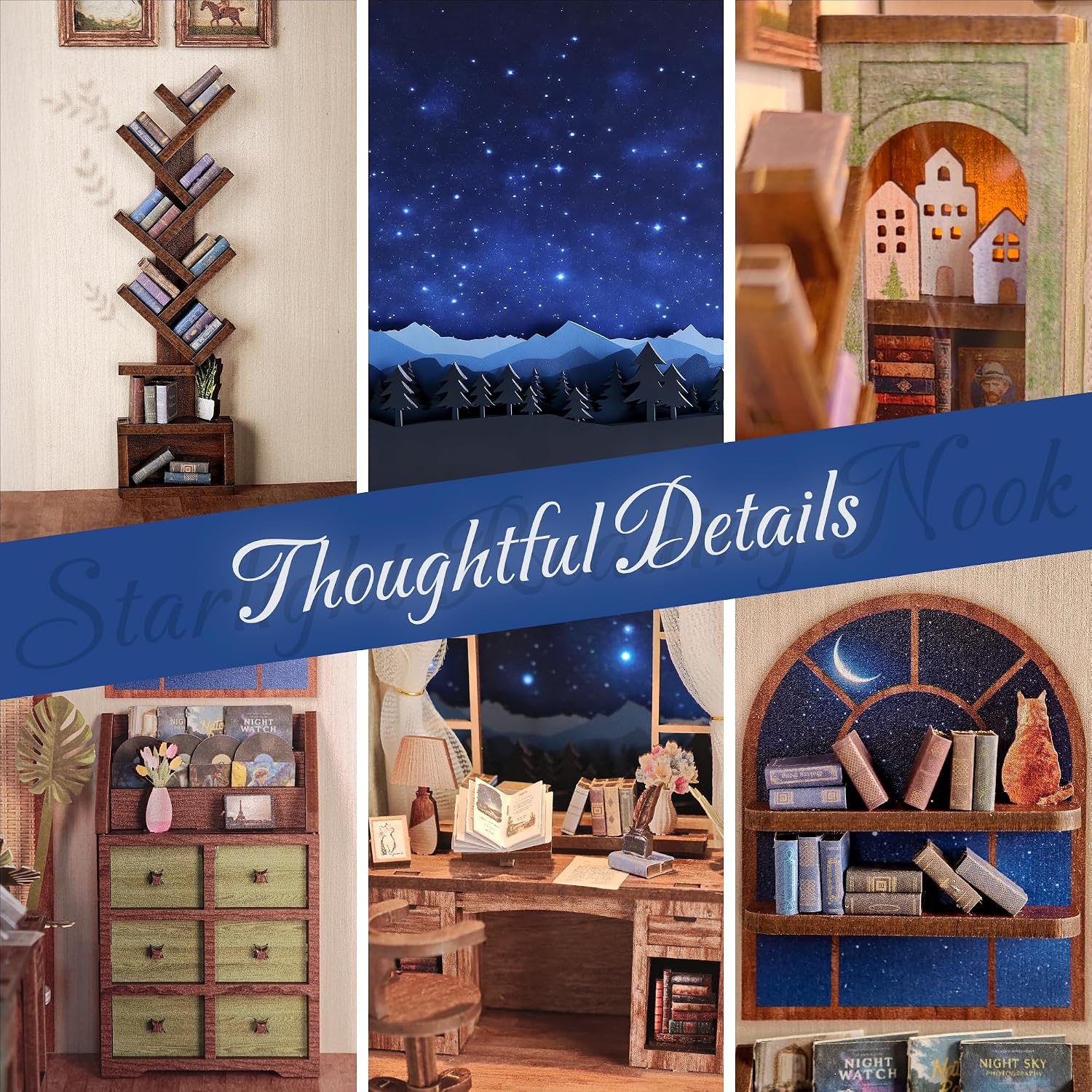 Thumbnail 1 de Dolphin Island DIY Book Nook Kit: Starlight Reading Nook (3D Wooden Puzzle)