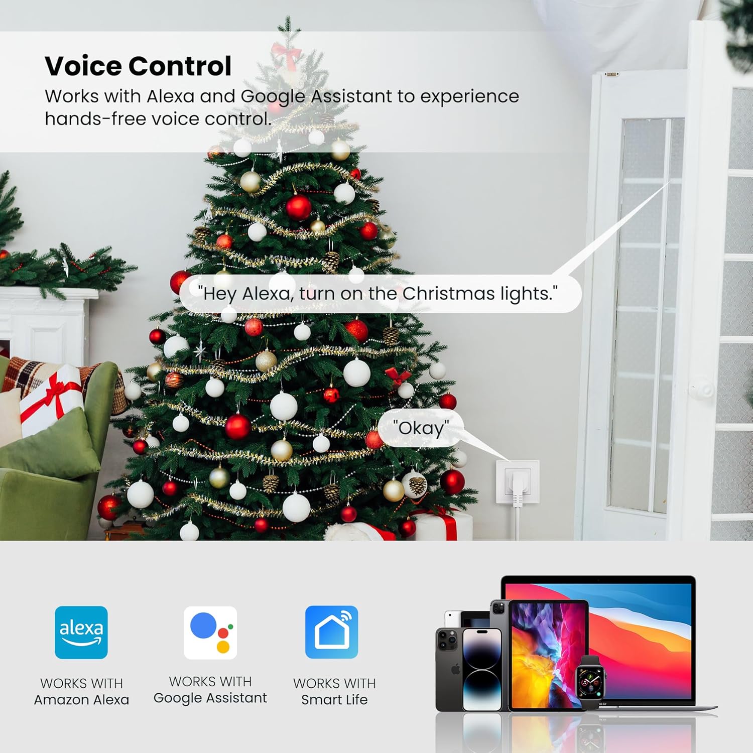 Thumbnail 2 de UPXNBOR Smart Plug (2 Pack) – Wi‑Fi Outlet with Energy Monitoring, Timer & Remote App Control