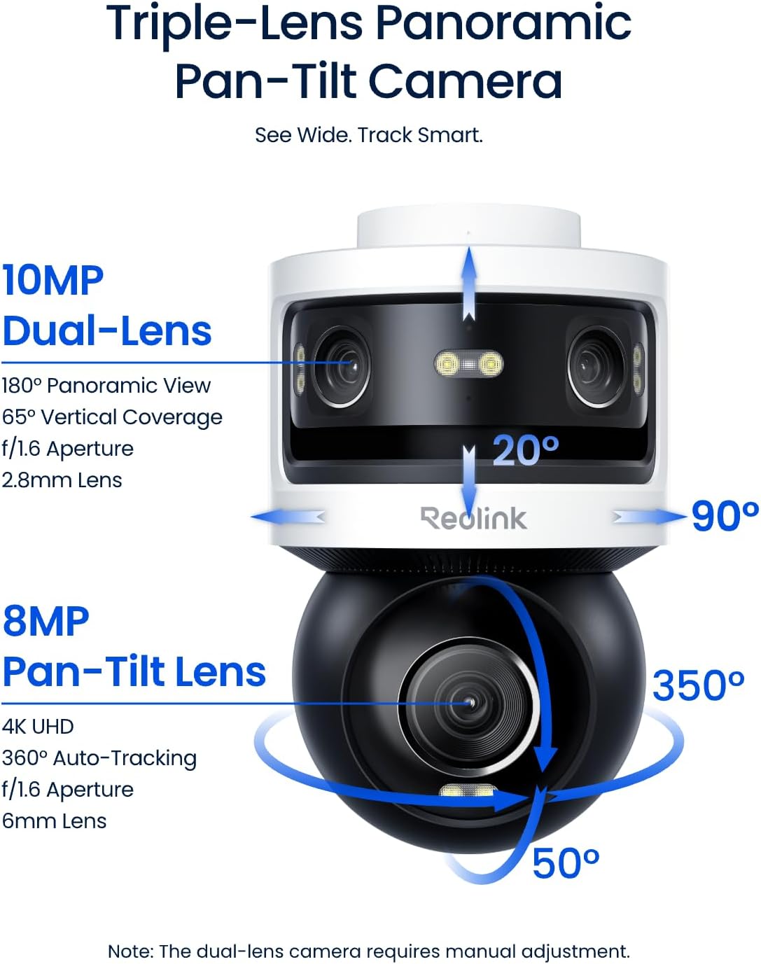 Thumbnail 4 de REOLINK OMVI 3i WiFi Outdoor Security Camera, 18MP Triple-Lens 4K
