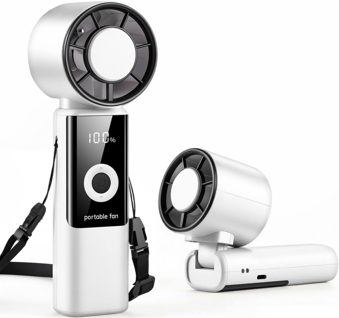 Detalle de Phimke Portable Handheld Fan with 3-in-1 Design and LED Display
