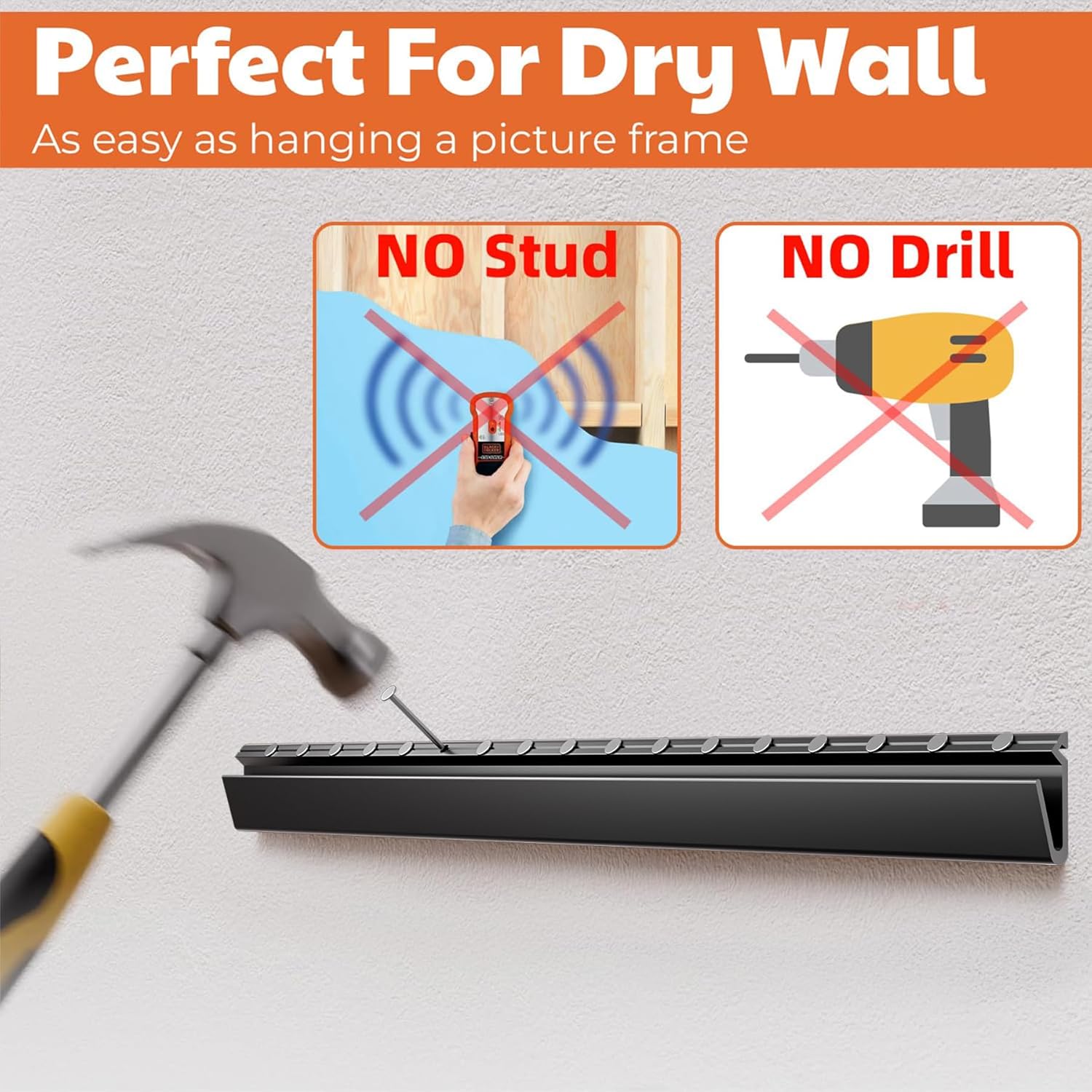 Thumbnail 3 de Fulifix Drywall No Stud TV Wall Mount (32-75in, up to 150 lbs) – Studless, Easy Install