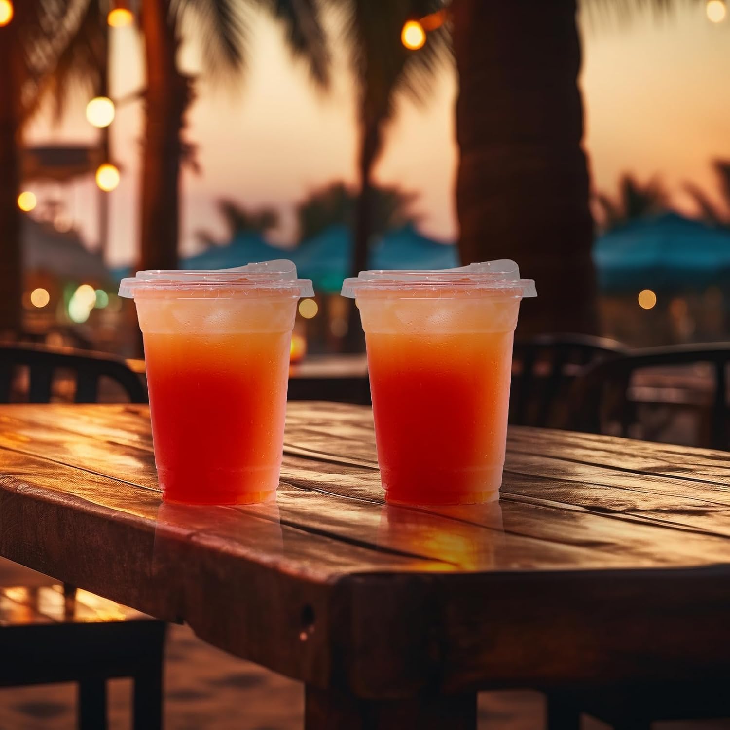 Thumbnail 6 de Turbo Bee 12 OZ 200 Sets Clear Plastic Cups with Strawless Sip Lids