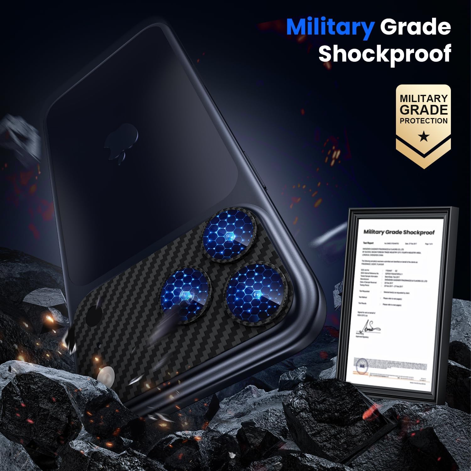Detalle de WSKEN for iPhone 17 Pro Max Camera Lens Protector with Military-Grade Shatterproof Protection