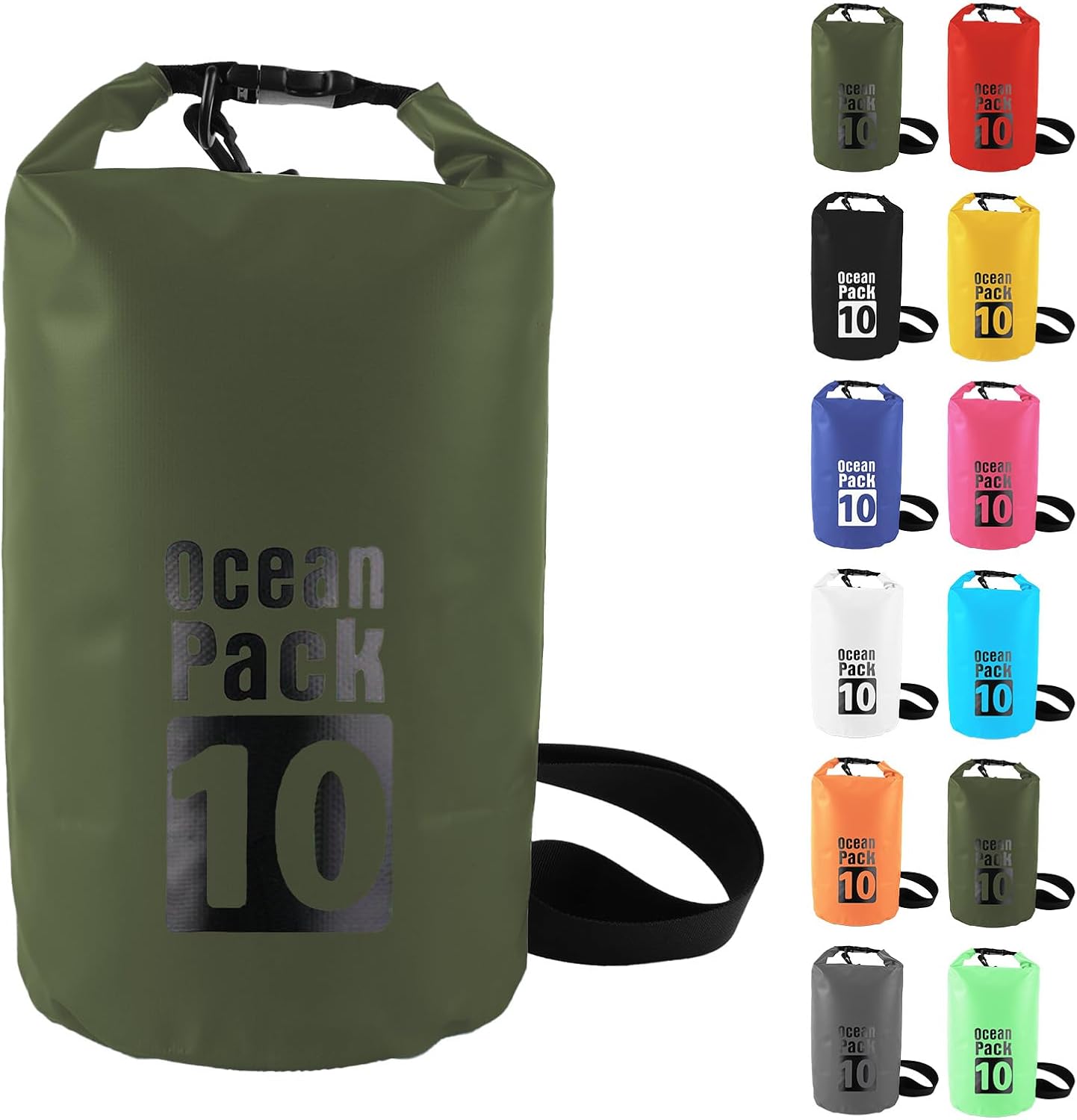 Thumbnail 4 de MOMAHUA 25L Waterproof Dry Bag Backpack with Double Shoulder Straps – Durable Orange PVC Roll Top Dry Sack