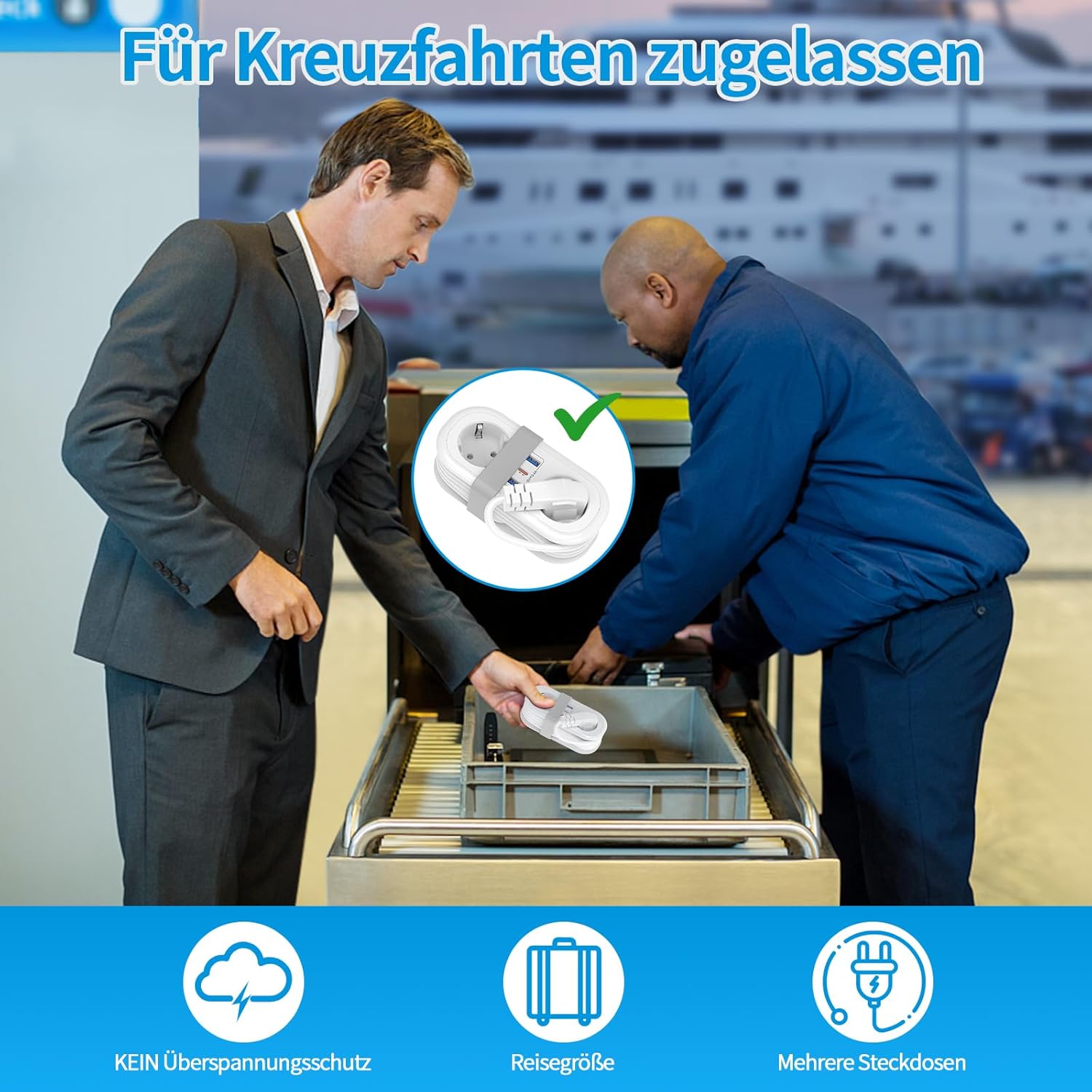 Thumbnail 4 de Reise-Steckdosenleiste STGAROT mit PD20W USB‑C Schnelllade, 5‑in‑1 Verteiler und 1,4 m Kabel