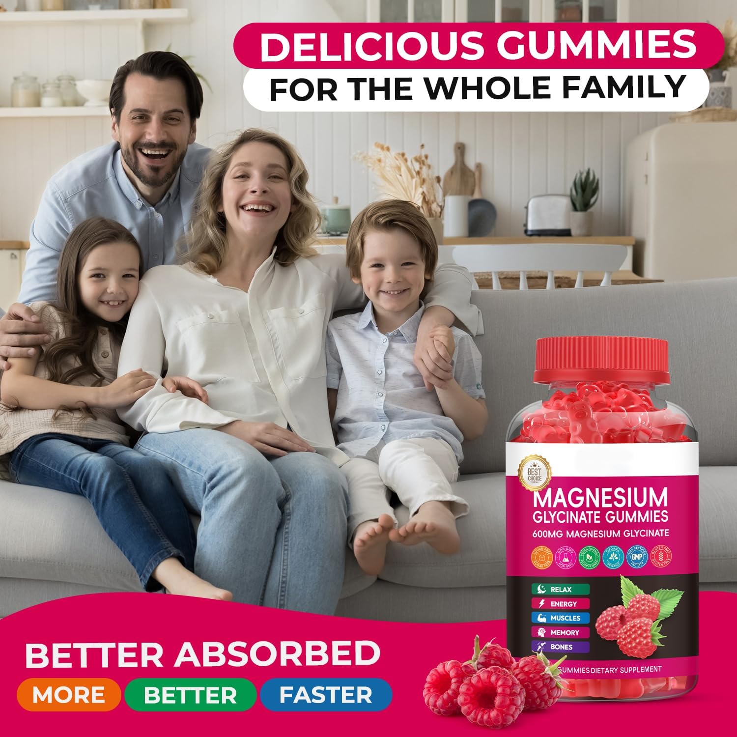 Detalle 2 de Magnesium Glycinate Gummies 600 mg