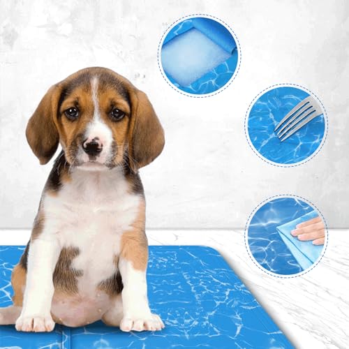 Detalle de Nobleza Alfombra Refrescante para Perros y Gatos con Gel Auto-Refrigerante 50x40 cm (Azul)