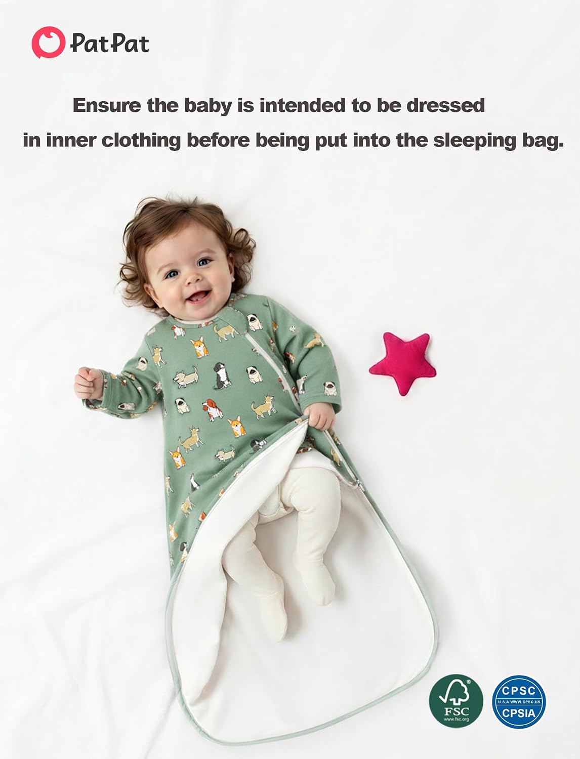 Detalle de PATPAT Baby Sleep Sack, 0.5 TOG
