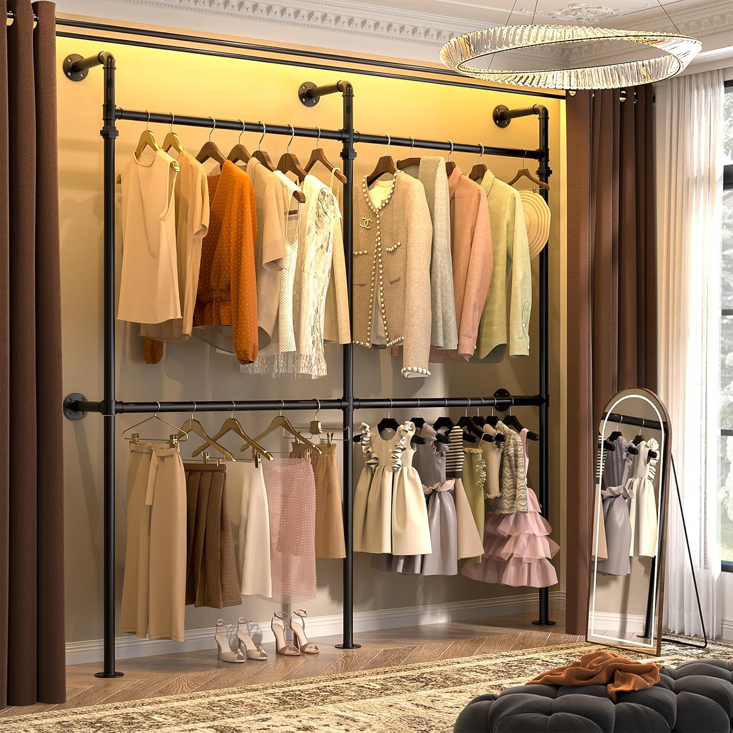 Detalle de Aheaplus Industrial Clothing Rack 80-inch