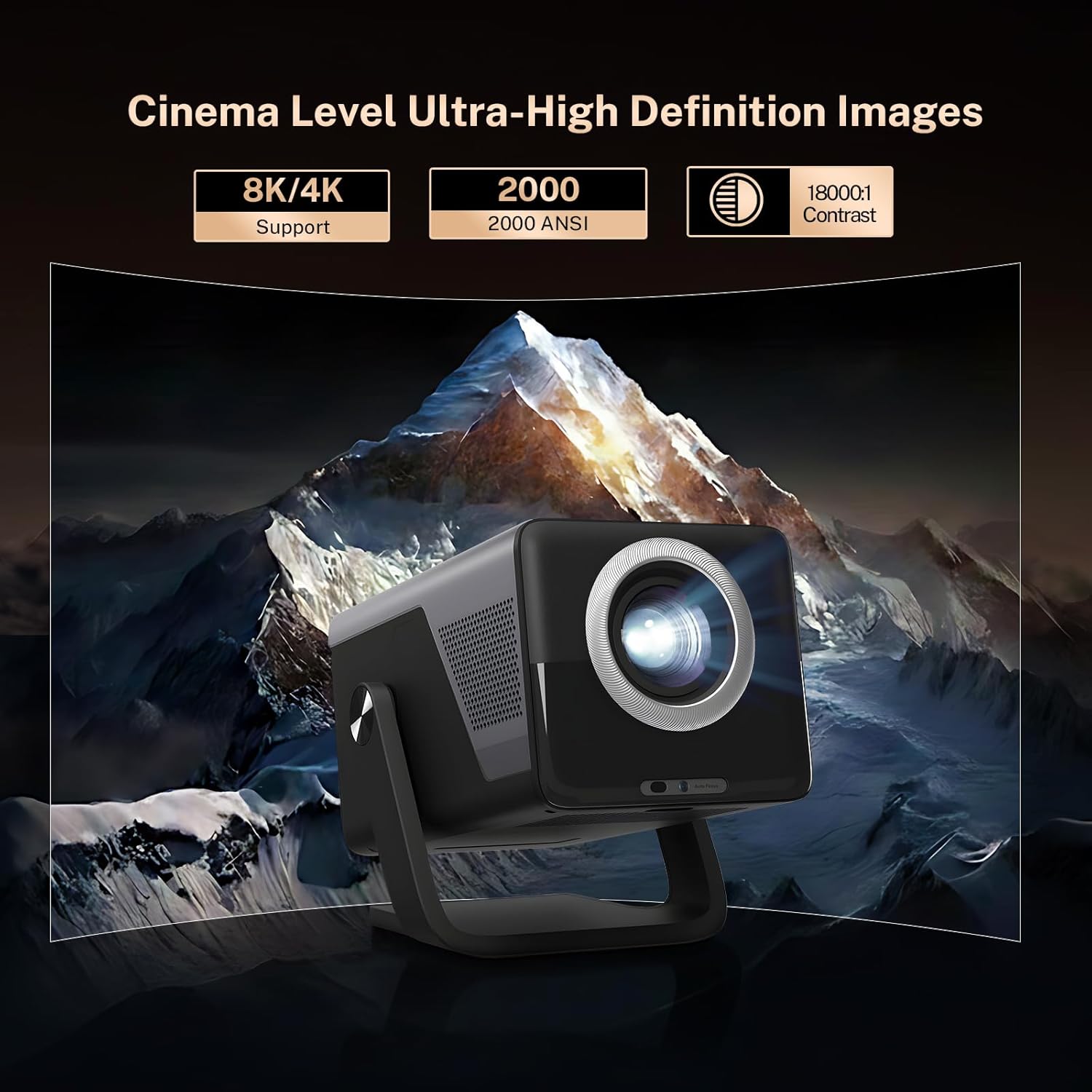 Thumbnail 2 de X7 Native 1080P Smart Projector with Android 14 OS — 2000 ANSI, 4K Support