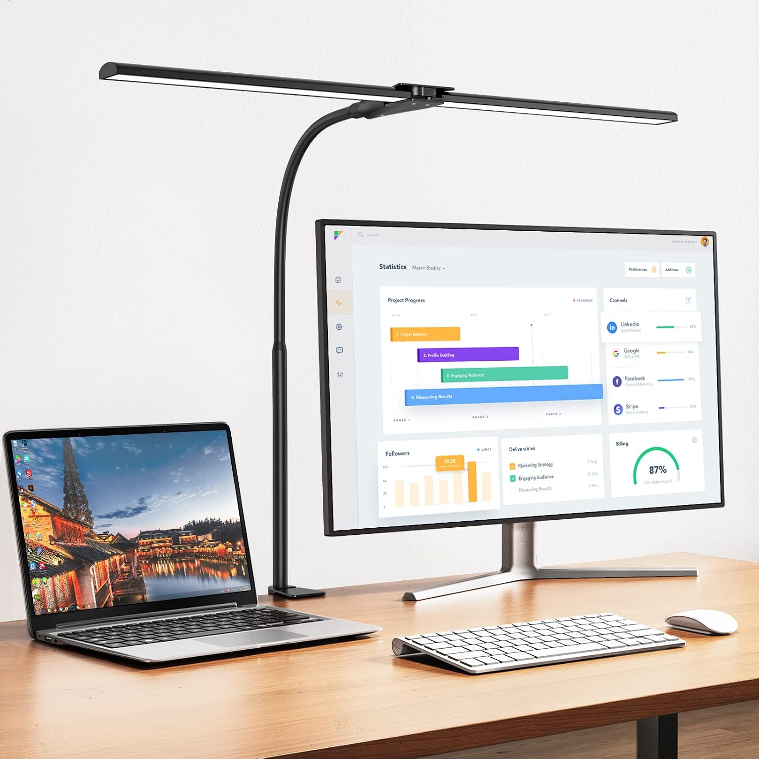 Detalle de Schreibtischlampe LED Dimmbar 1200 Lumen
