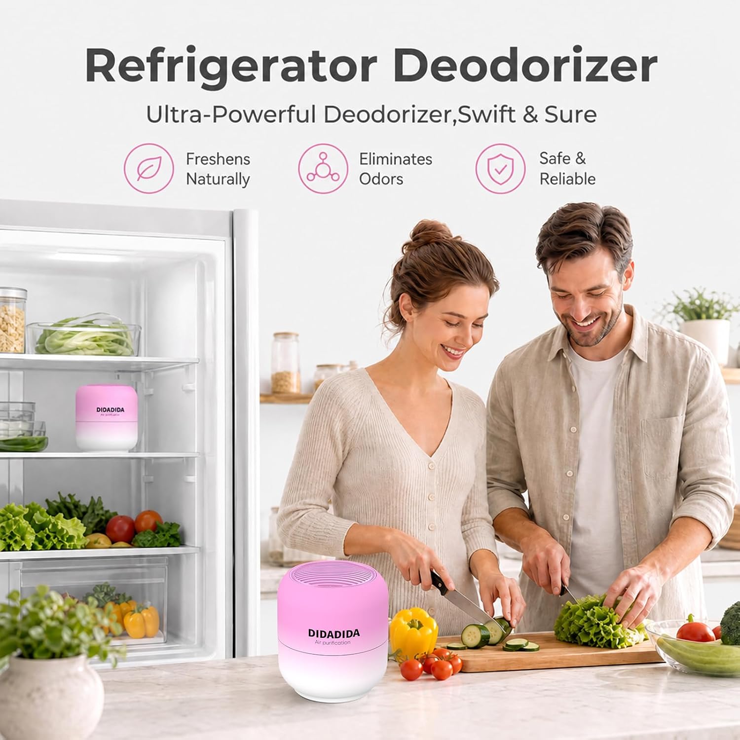Detalle de Refridge Deodorizer 4-Pack, AOP Alkali Odor Eliminators for Fridges and Cars