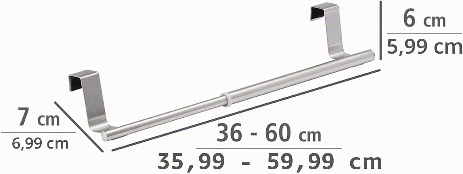 Thumbnail 4 de WENKO Barre Porte-Serviettes de Porte télescopique – acier inoxydable, 36–60 cm