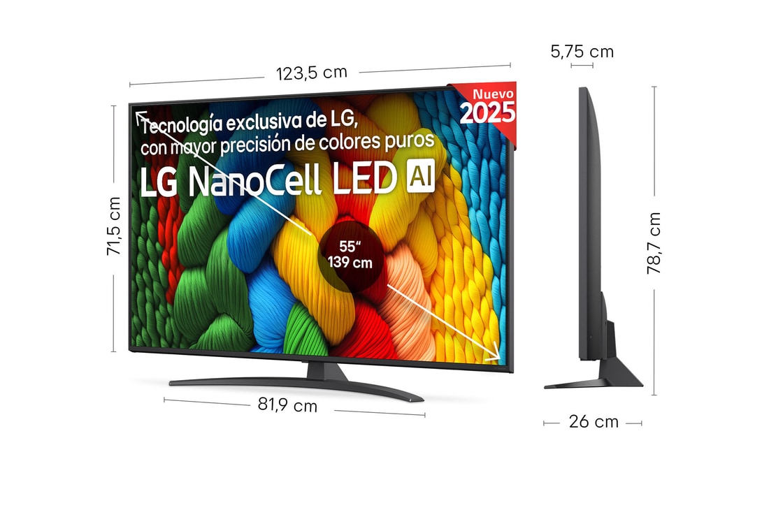 Detalle 2 de LG NANO81 55" 4K NanoCell 2025 — Smart TV