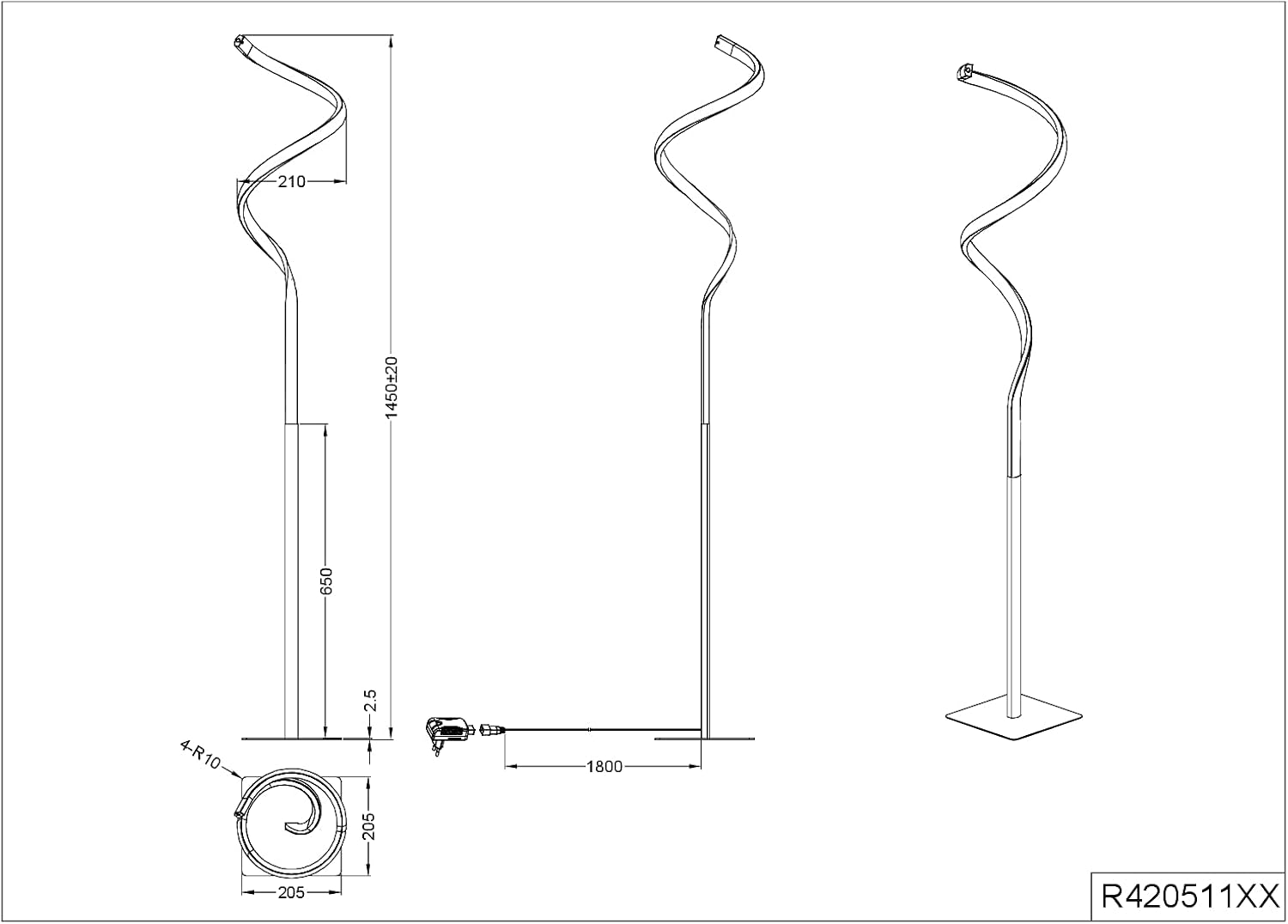 Detalle de RL LIVE YOUR LIGHT R42051132 lampada da terra 11 W