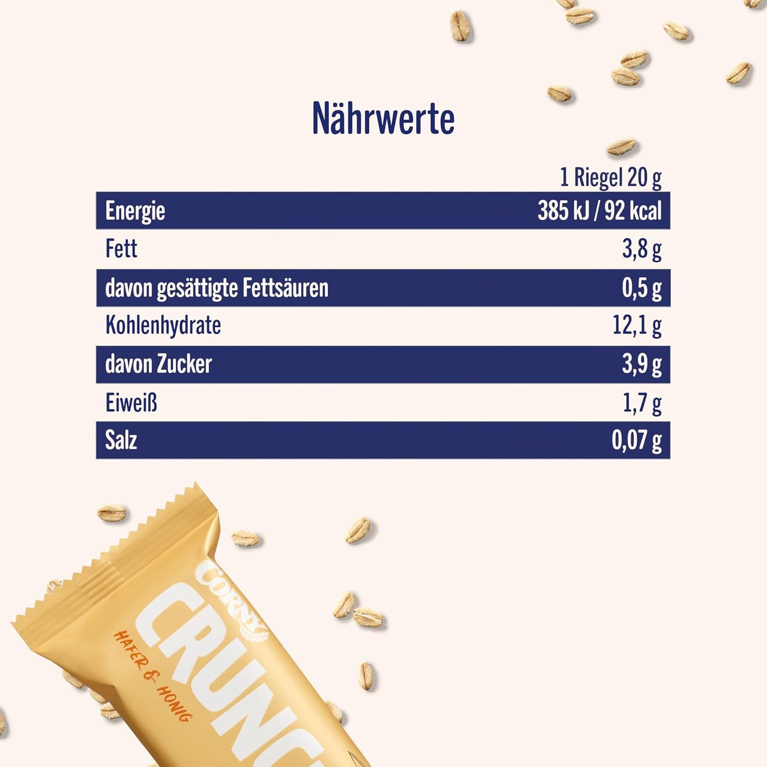 Thumbnail 1 de Corny Haferkraft Crunch Haferriegel mit Hafer & Honig (27 x 40 g) – knuspriger Müsliriegel für unterwegs