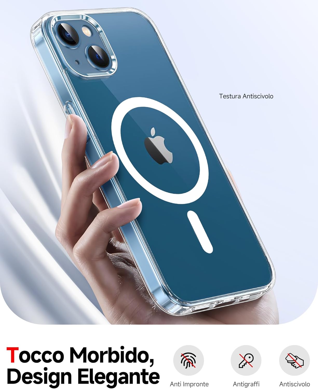 Thumbnail 1 de LeYi Cover Magnetica per iPhone 13/14 Trasparente con MagSafe e 2 Vetro Temperato
