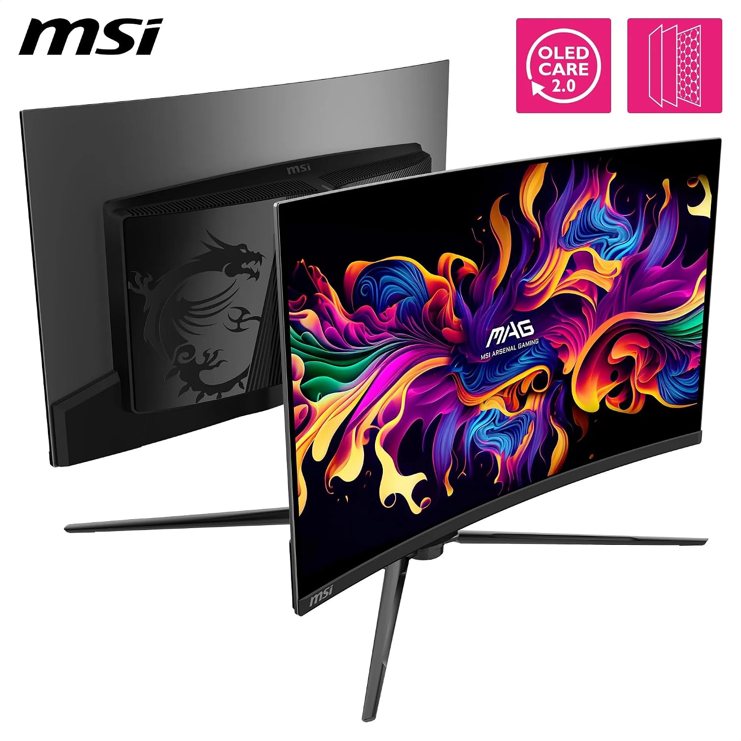 Detalle de MSI MPG 321CURX QD-OLED 32 Inch UHD Curved Gaming Monitor (1700R) with 240Hz, HDMI 2.1 and USB Type-C