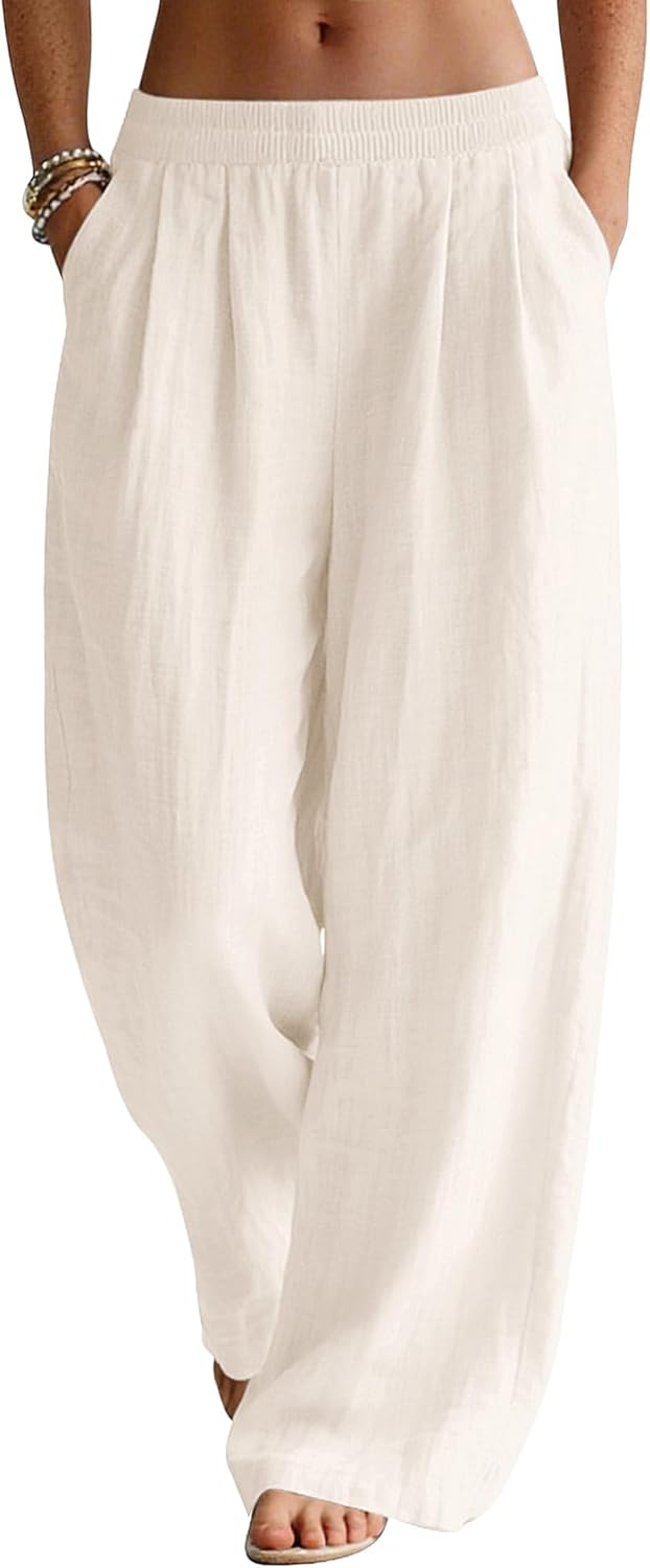 Thumbnail 6 de Rapbin Leinenhose Damen – leichte Sommerhose mit weitem Bein, Leinenmischung und Taschen