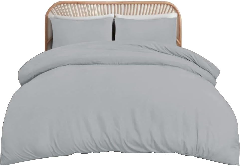 Detalle de funky gadgets Super King Duvet Set – Soft Brushed Microfiber, Grey