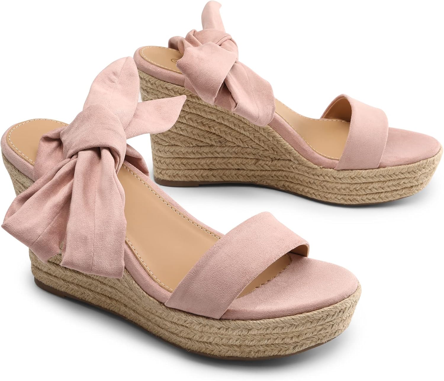 Thumbnail 3 de DREAM PAIRS Open Toe Espadrille Wedges with Tie Straps