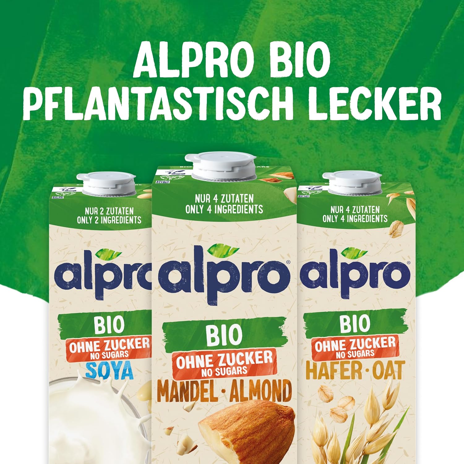 Detalle 2 de Alpro Bio Mandeldrink ohne Zucker 8Ă1 l đ„