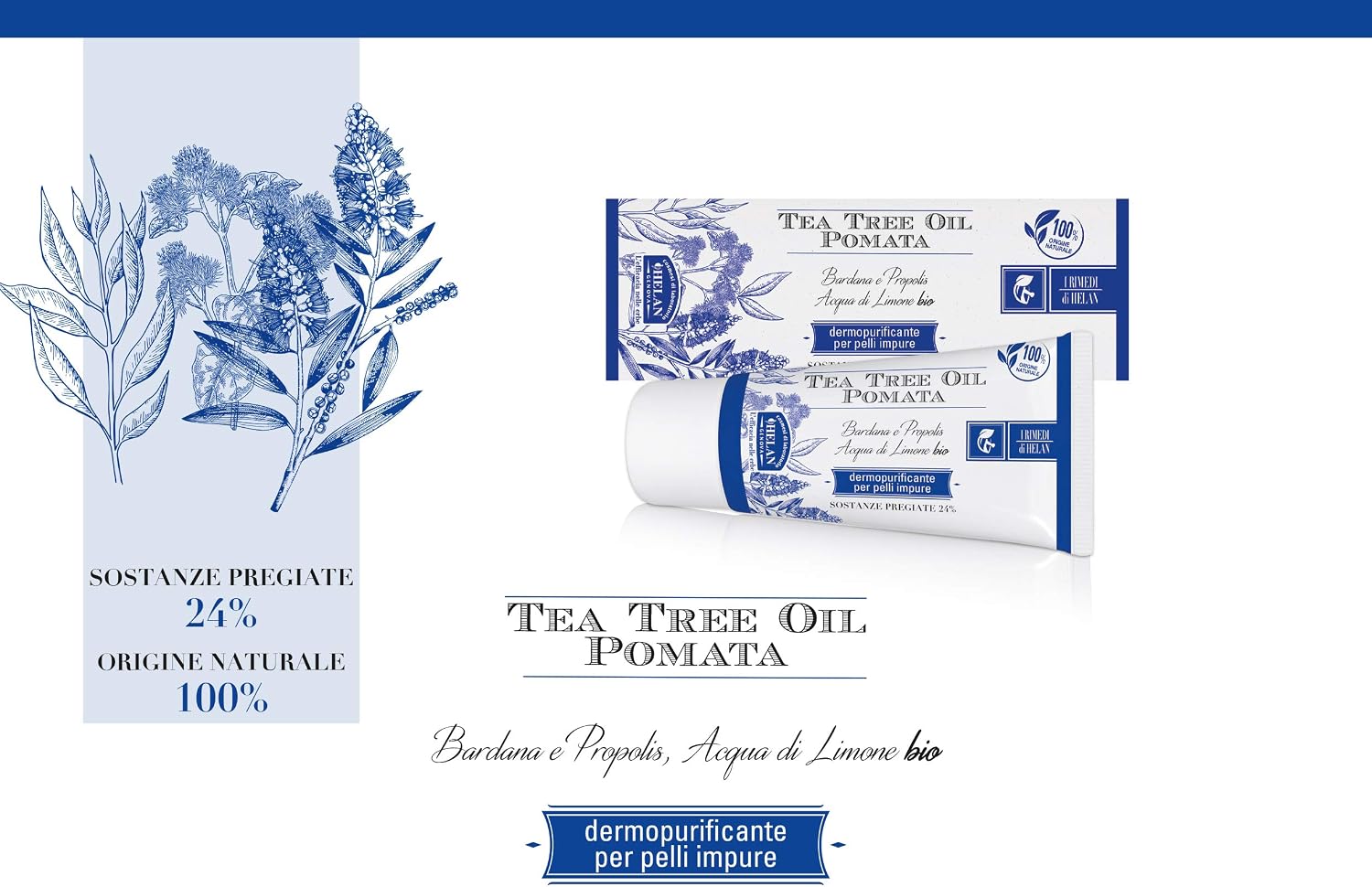 Detalle de Helan I Rimedi Tea Tree Oil Pomata Dermopurificante 30 ml