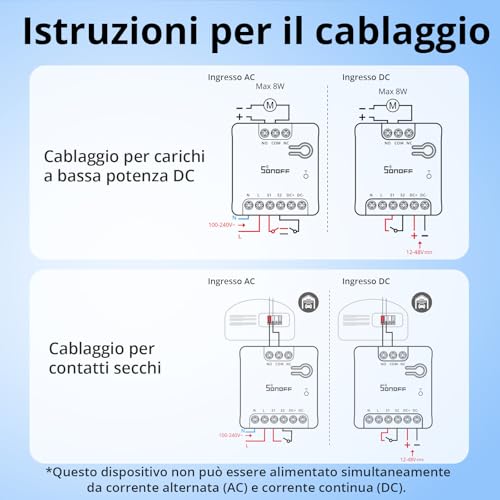 Thumbnail 7 de SONOFF Contatto Pulito MINI-D Interruttore Intelligente – 2 pezzi, WiFi 2.4G, 8W, Matter compatibile