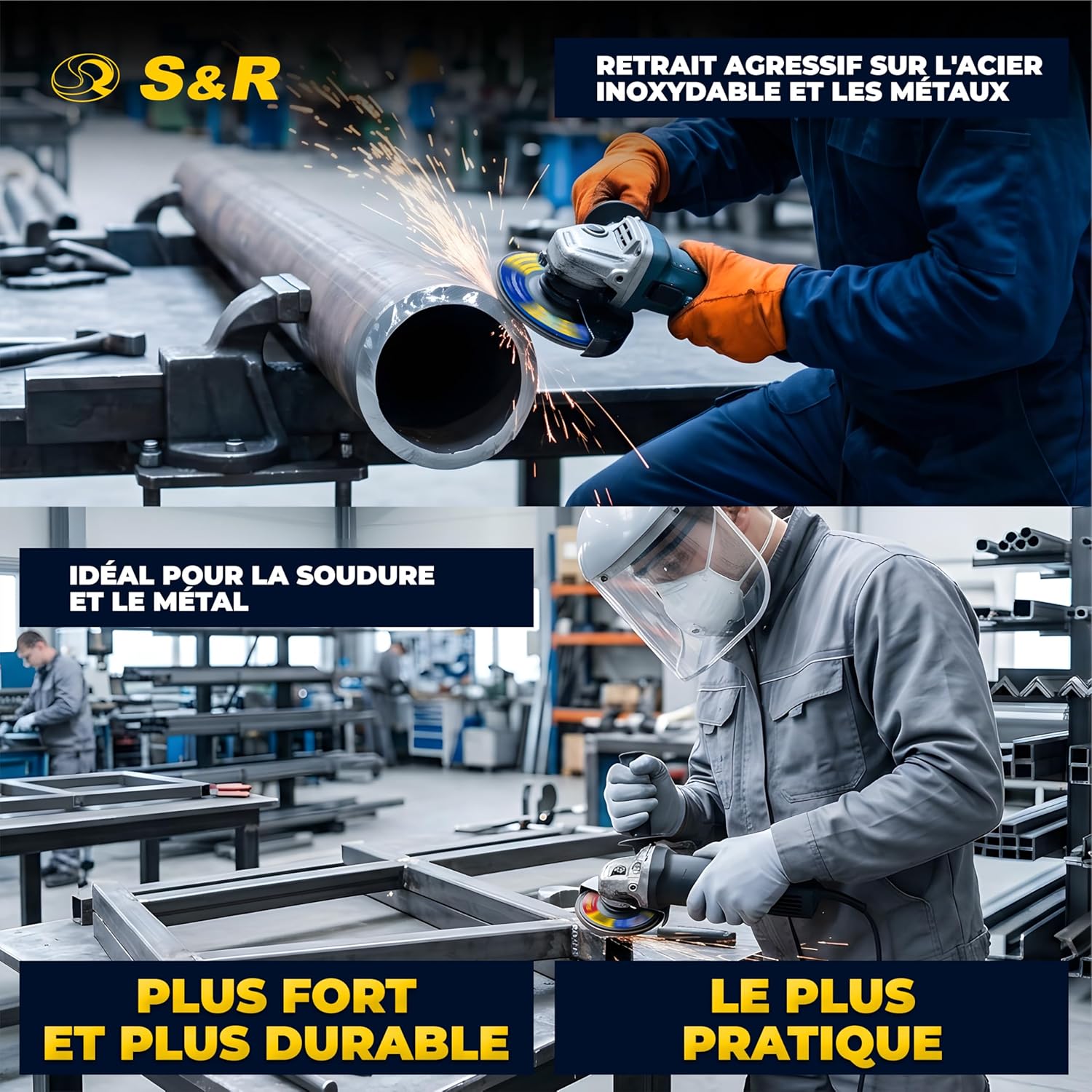 Thumbnail 6 de S&R Disques à Lamelles 125 mm – 20 pièces, grain 40/60/80/120, pour métal et bois