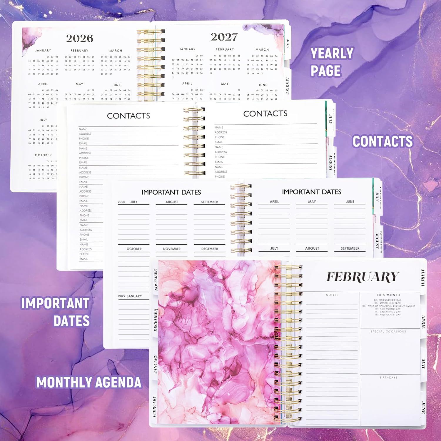 Detalle de montcool MCOPAPPK2407 18-Month Academic Planner, July 2026–December 2027