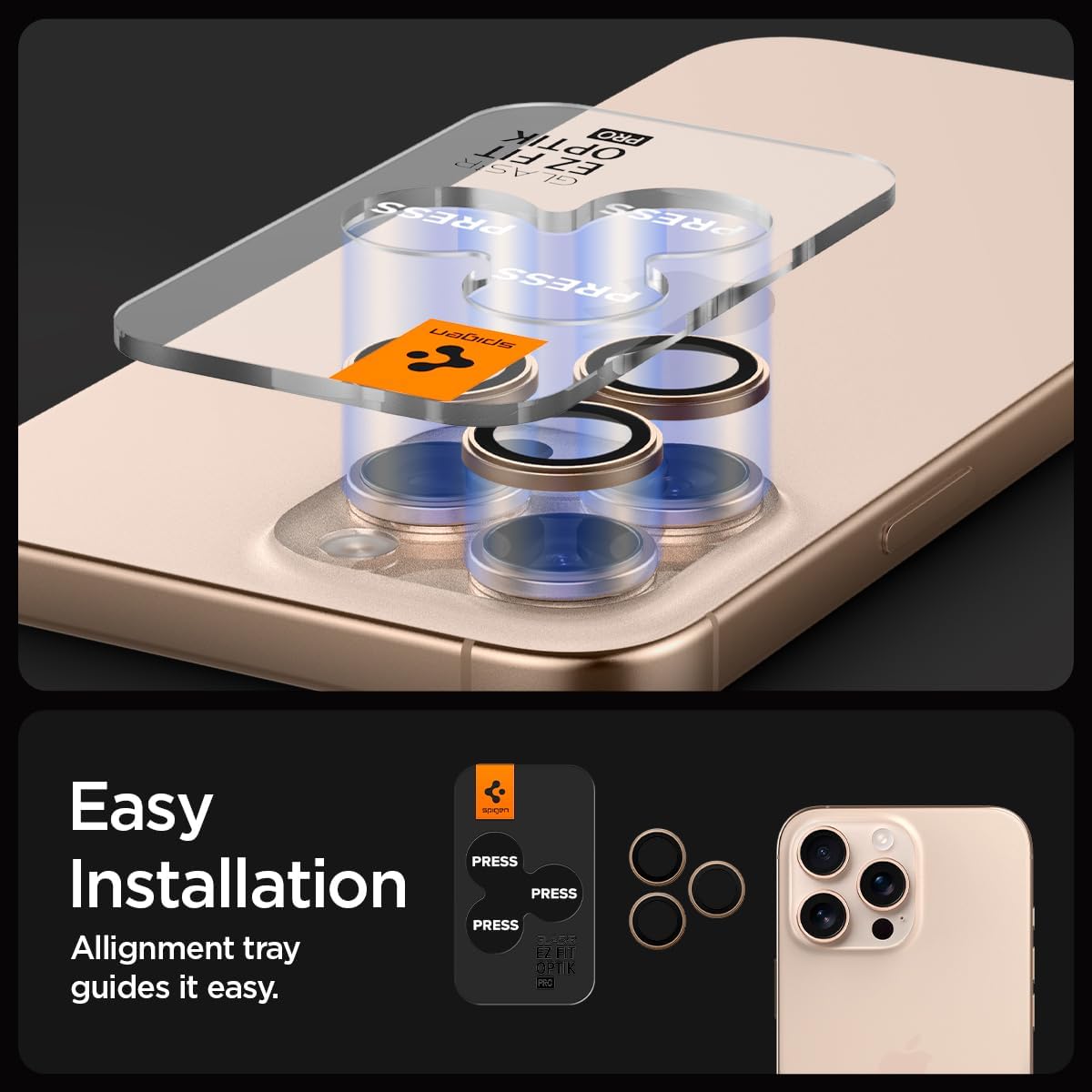 Detalle 2 de Spigen Glas.tR EZ Fit Optik Pro - Protector Cámara iPhone