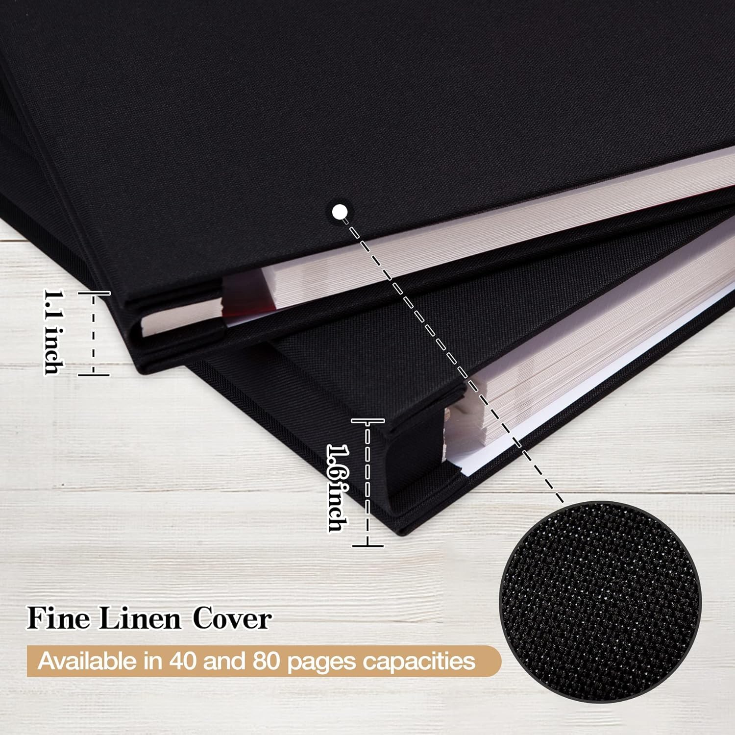 Detalle de Ponping Large Photo Album Self Adhesive 4x6, 5x7, 8x10 with Linen Cover and Metallic Pen