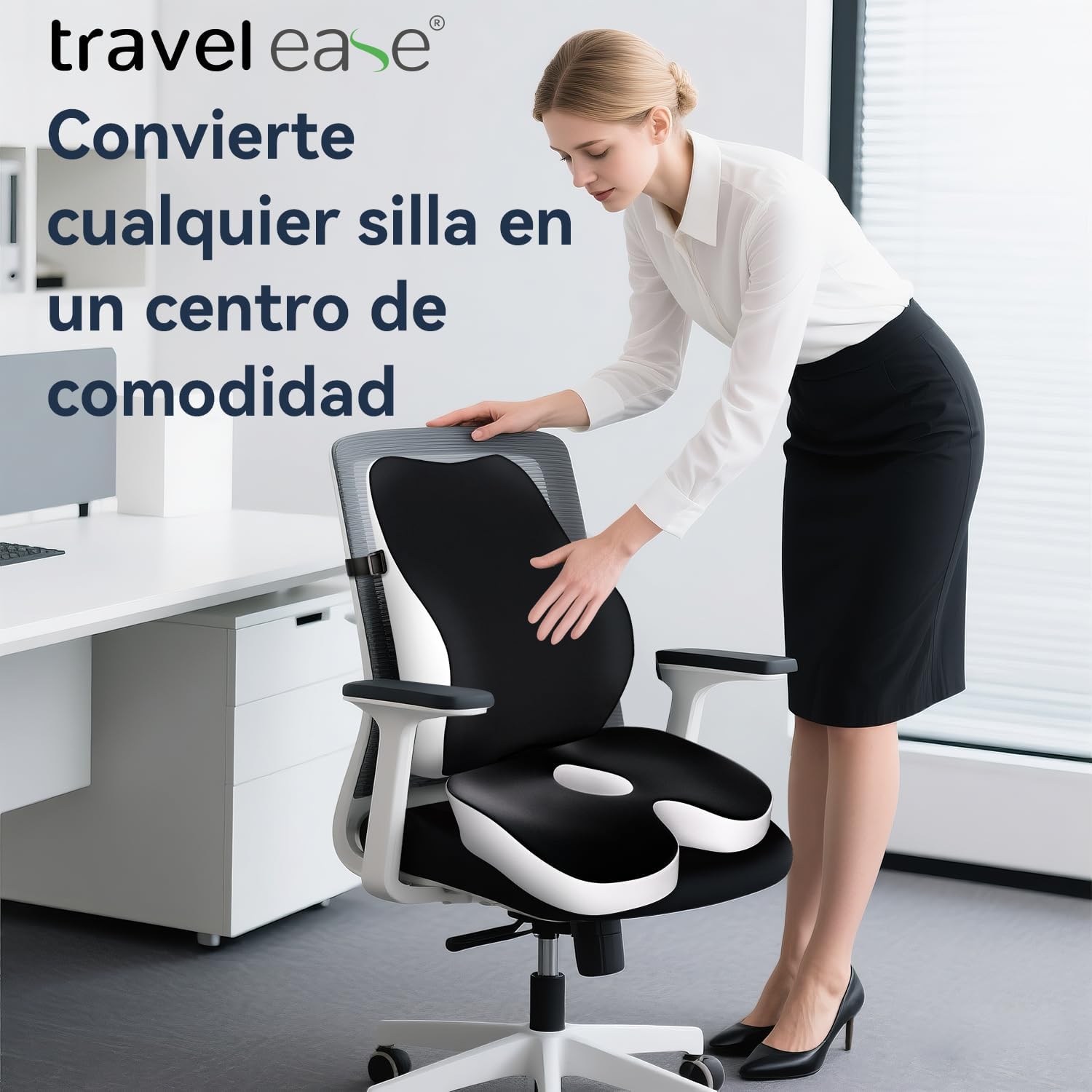 Detalle 2 de Travel Ease Set cojín y lumbar viscoelástica