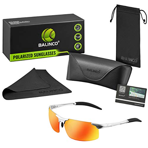 Detalle de BALINCO Occhiali da sole Sport con montatura in alluminio e lenti TAC polarizzate — set accessori regalo