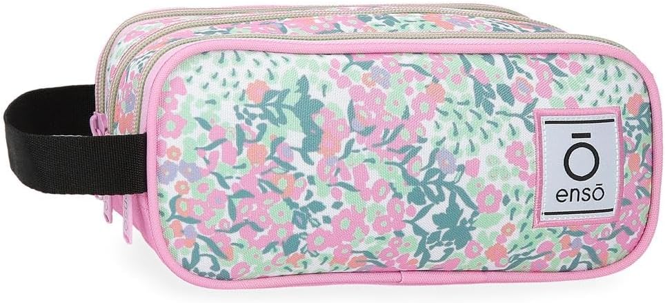 Detalle de Enso Fleur Custodia – Taglia Unica in poliestere, 22×10×9 cm, 3 scomparti con zip
