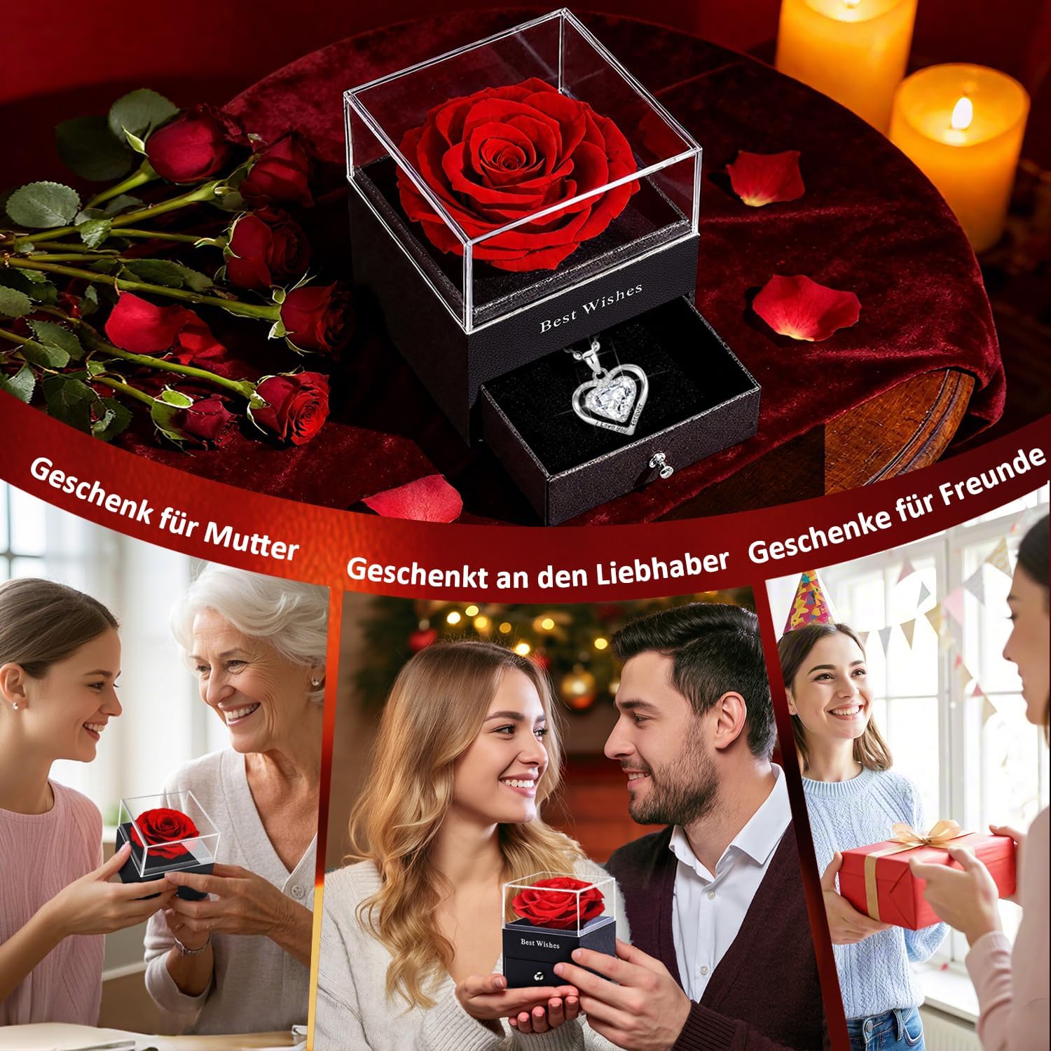 Thumbnail 6 de Willuck Ewige Rose 3â5 Jahre Geschenkbox đč