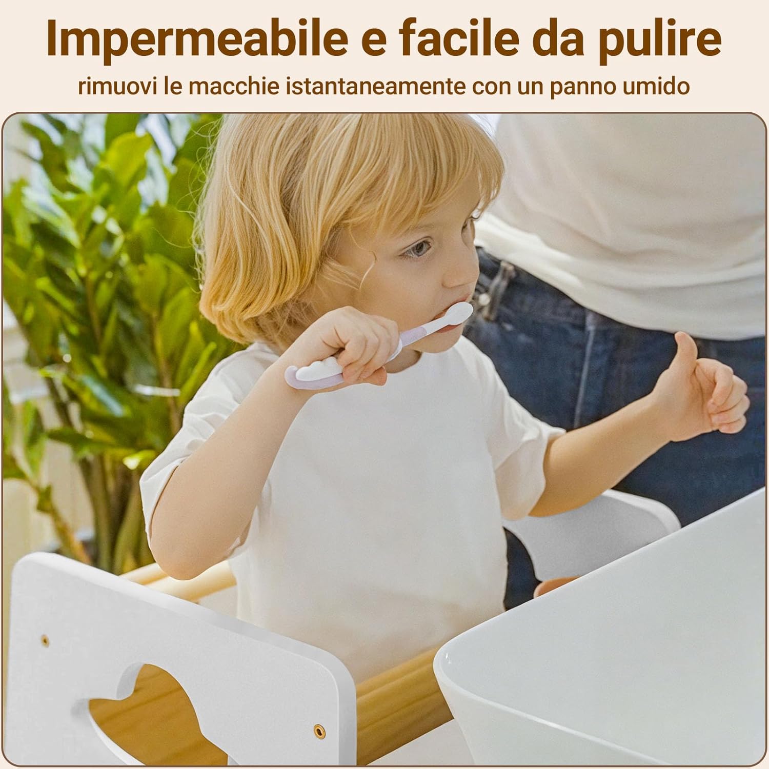 Thumbnail 6 de COSYLAND Torre Montessoriana per Bambini - 3 Altezze, 100 kg, Bianco Classico & Naturale